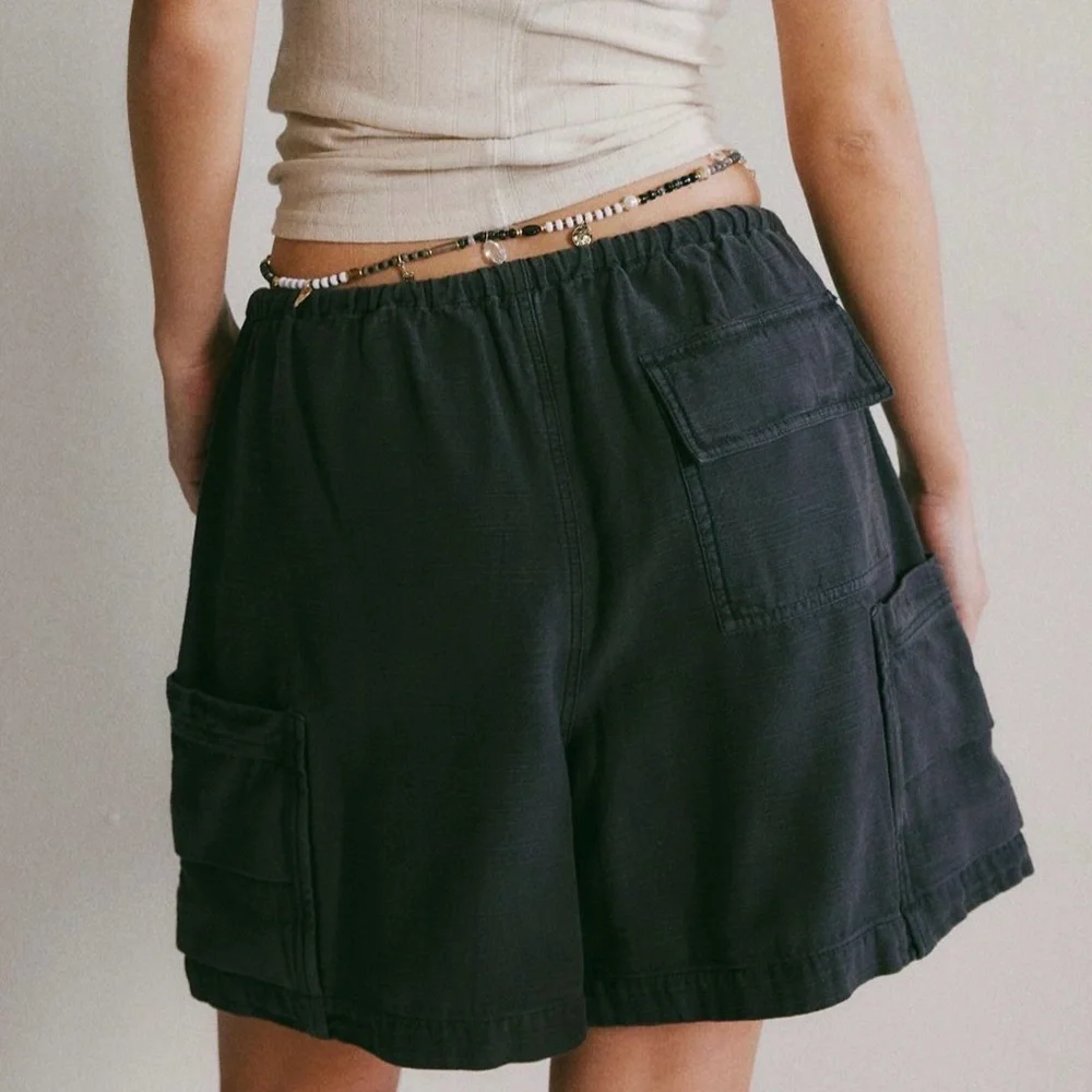 Free People Camp Out Shorts in Black NEW WITH TAGS - Picture 2 of 3